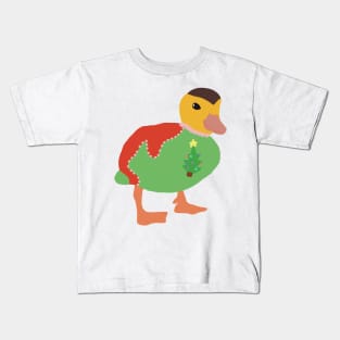 Ugly Christmas sweater duck Kids T-Shirt